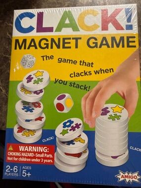 CLACK! Magnet Game by AMIGO - Colorful Stacking Game